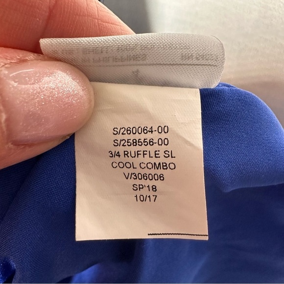 Banana Republic Career Dress Women's Size 4 Blue Paisley Print Belt Bell Sleeve - Picture 6 of 11